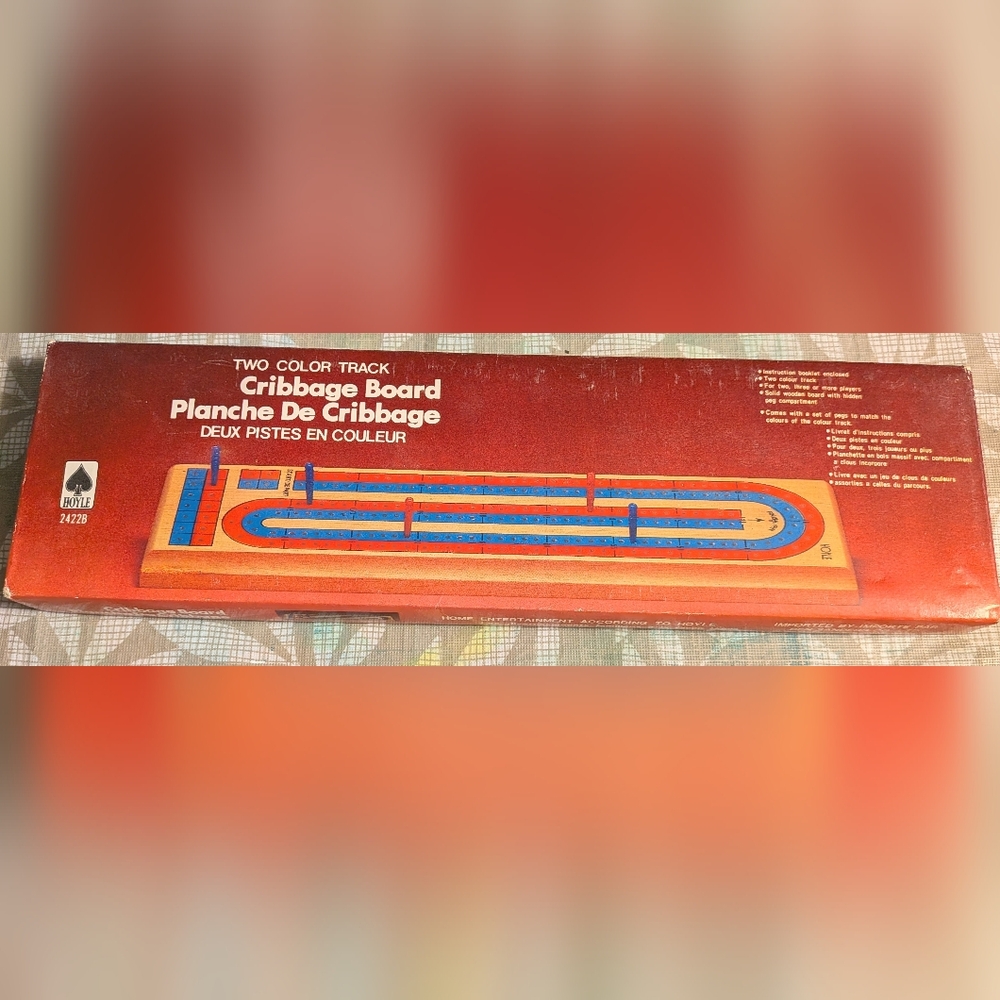 Vintage Cribbage Board Game New In Box. Still Sealed In Cellophane